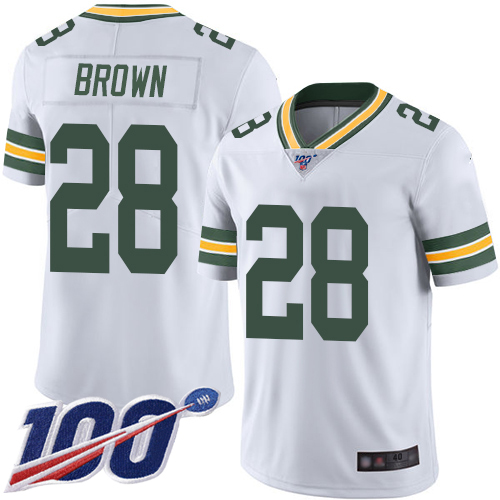Green Bay Packers Limited White Men #28 Brown Tony Road Jersey Nike NFL 100th Season Vapor Untouchable